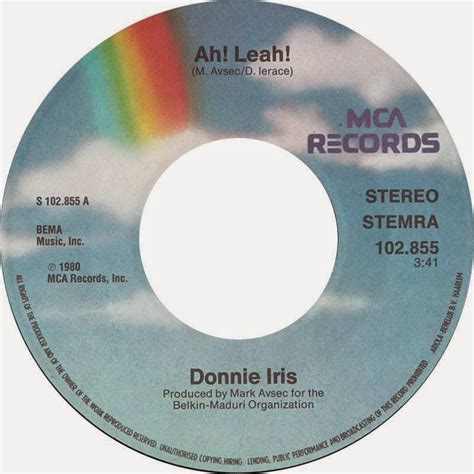 The Rung: Songstory 2: Donnie Iris - "Ah! Leah!"