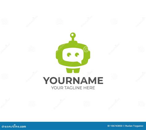 Chatbot Logo Template. Chatterbot Vector Design Stock Vector - Illustration of cyborg, message ...