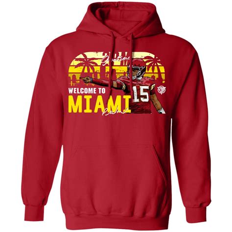 Patrick mahomes merch welcome to miami wht tee red - Tipatee