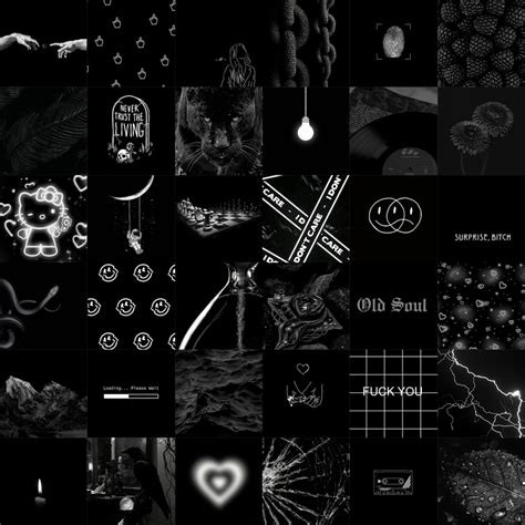 60 DIGITAL Black Aesthetic Collage Black Photo Wallpaper - Etsy