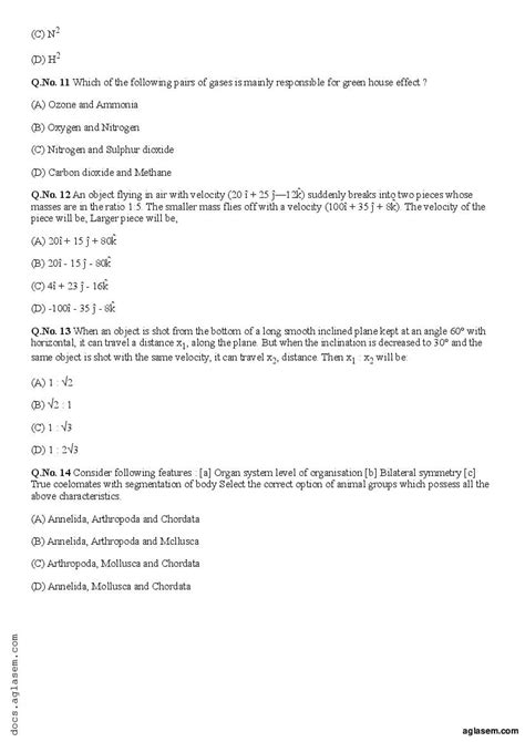 NEET 2024 Sample Paper - AglaSem Admission