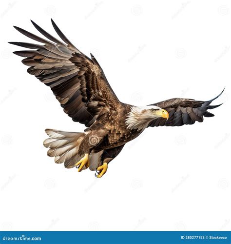 Bald Eagle Flying Isolated on White Background Stock Photo Stock ...