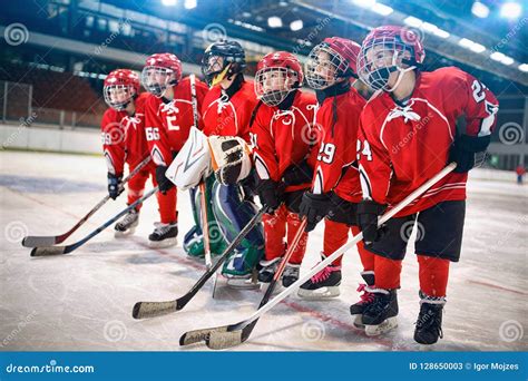 Young Hockey Team - Children Play Hockey Stock Image - Image of children, playing: 128650003