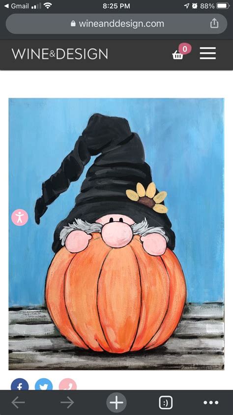 Pumpkin Gnome | Fall Canvas Painting