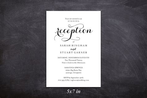 Printable Wedding Reception Invitation Template (519176) | Card and ...