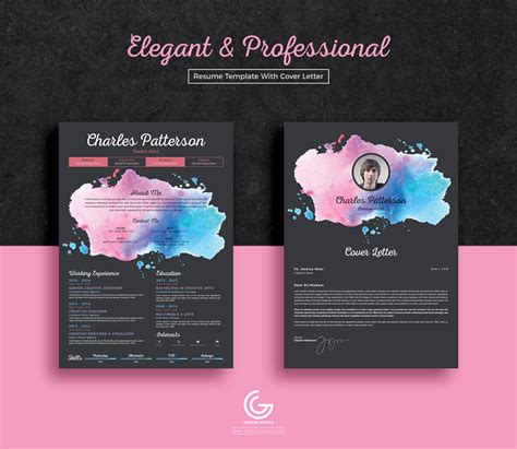 Free Elegant & Professional Resume CV Template With Cover Letter