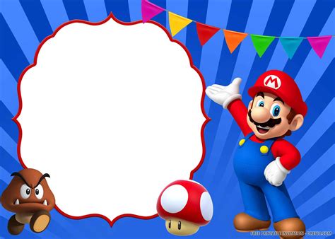 (FREE PRINTABLE) – Super Mario Birthday Invitation Templates | Super ...