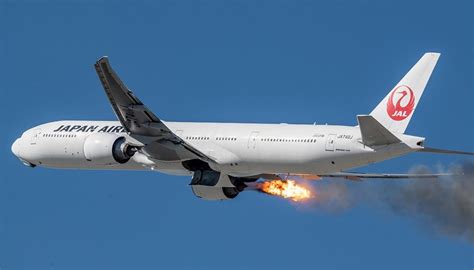 Japan Airlines Flight JA15 engine catches fire taking off from Los ...