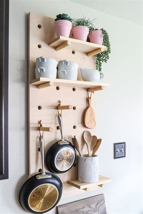 Oversized Pegboard Shelves