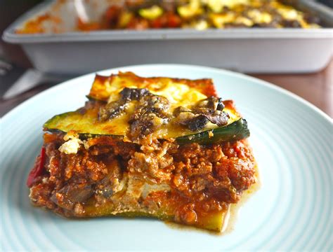 Zucchini Lasagna with Meat Sauce and Mushrooms (Gluten free) | Recipe | Zucchini lasagna ...