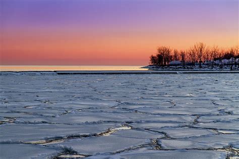 Frozen Lake Ontario Sunset by Frank Lee