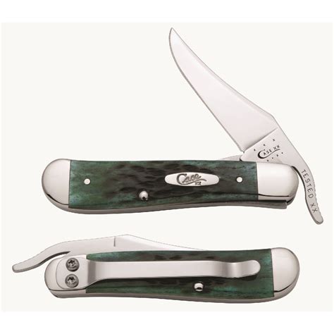 W.R. Case Pocket Worn Bermuda Green Bone Russlock w/ Pocket Clip (61953LCss) - Bayou City ...