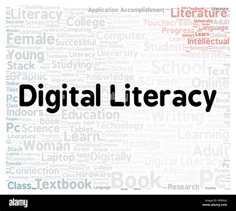 Digital literacy word cloud shape concept Stock Photo - Alamy