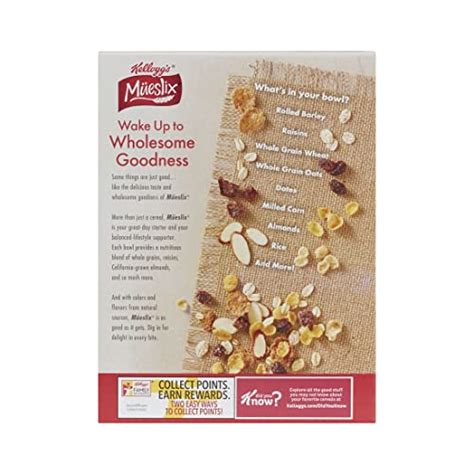 Kellogg's Mueslix Cold Breakfast Cereal, Fiber Cereal, Snacks Made with Whole Grain, Original ...