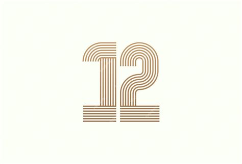 Premium Vector | Number 12 logo monogram number 12 logo multi line ...