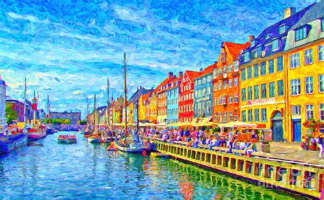 Nyhavn In Denmark Painting Painting by Antony McAulay