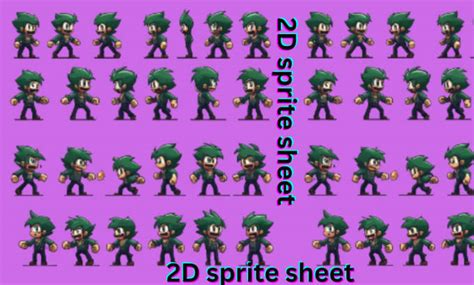 Do 2d sprite sheet 2d pixel art character, 2d animation game ...