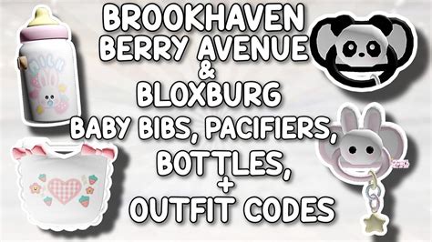 BABY BIBS, SLIPPERS & OUTFIT CODES FOR BROOKHAVEN, BERRY AVENUE, BLOXBURG - YouTube