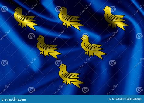 Sussex Realistic Flag Illustration. Stock Illustration - Illustration ...