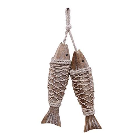 Antique Wood Fish Decor Ornament Wall Hanging Wooden Fish Decorations ...