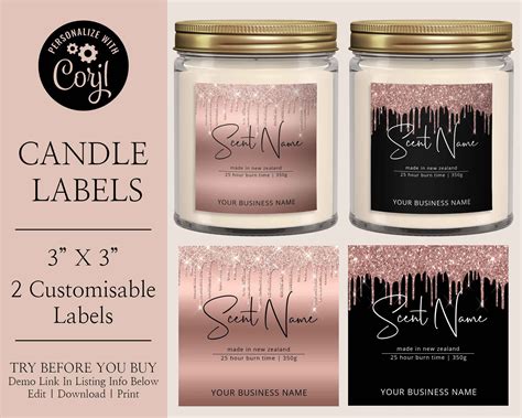 Printable Candle Labels