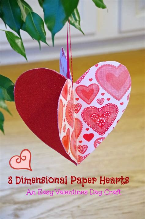 Easy Valentines Day Craft Idea: Make 3D Paper Hearts! - Suburbia Unwrapped