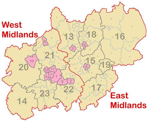 Midlands England Map