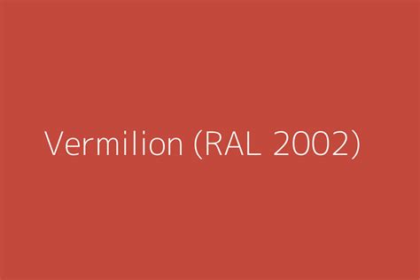 Vermilion (RAL 2002) Color HEX code