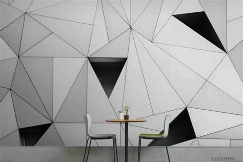 3D BLACK WHITE Triangle Wallpaper Walll Mural Removable Self-adhesive Sticker202 EUR 86,27 ...