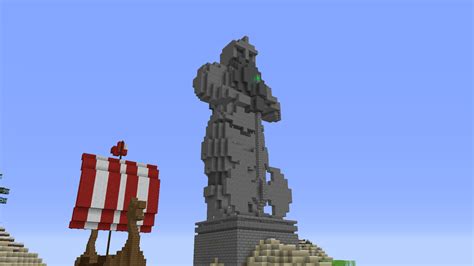 Just finished my Dwarf statue of my Viking Village! : r/Minecraft