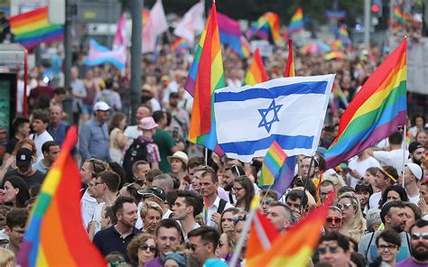 Jerusalem skyline with gay pride colors - sadebadeveloper