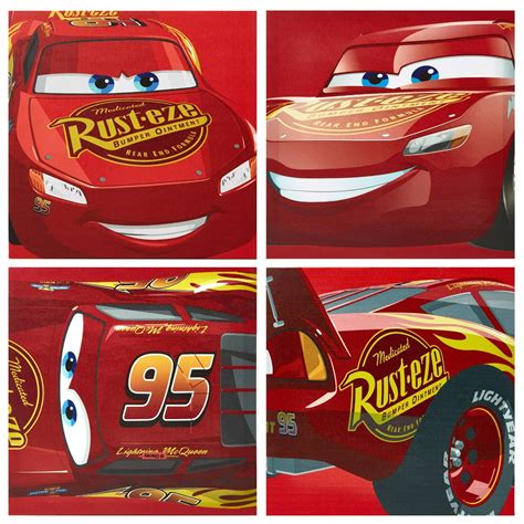 Disney Cars Lightning McQueen 4 Pack Canvas Wall Art - Walmart.com ...