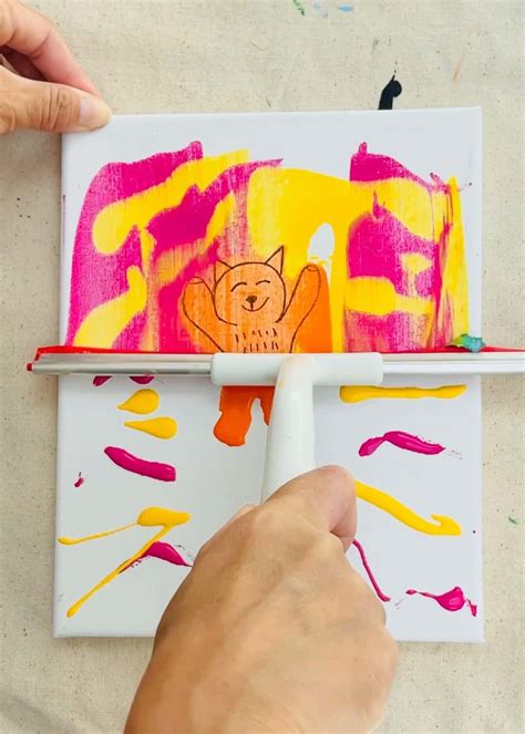 This Squeegee Paint Drawing Reveal is a Super Fun Kids Art Project!