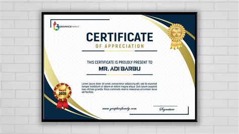 Award Certificate Template Psd