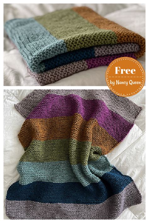 7 Garter Stitch Colorful Blanket Knitting Patterns