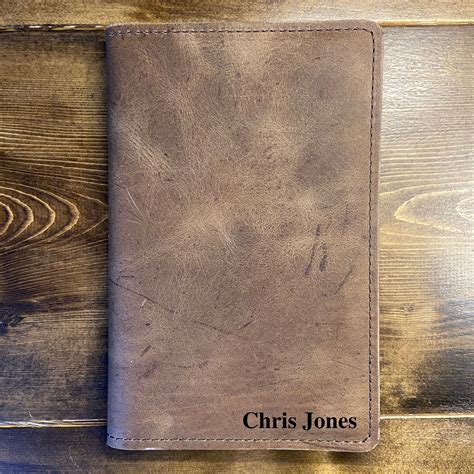 Personalized Leather Journal Cover - Texas Oil Tan Leather - Oxbow Leather