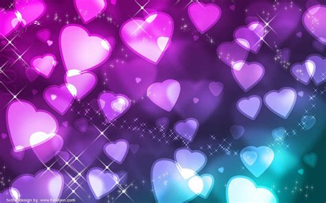 Download Purple And Teal Love Hearts Wallpaper | Wallpapers.com