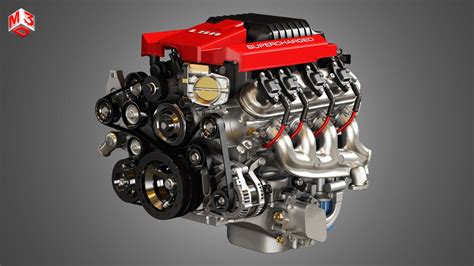 LSA V8 Engine - Supercharged Muscle Car Engine 3D Model by Markos3d