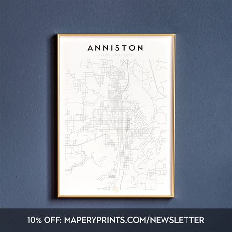 Anniston Alabama Anniston map Anniston print Anniston wall | Etsy