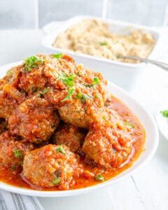 Homemade Italian Meatballs in Tomato Sauce (Keto, Gluten Free) - Yummy For Adam