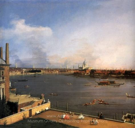 Canaletto London, The Thames and the City of London from Richmond House Painting Reproductions ...