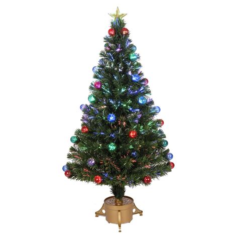 Merske Jolly Workshop 4-ft Pre-lit Artificial Christmas Tree with Twinkling Multicolor LED ...