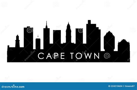 Cape Town Skyline Silhouette. Stock Vector - Illustration of design ...