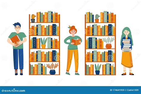 Literary Fans. People Buy Books in a Bookstore. Men and Women Love To Read Books Stock ...