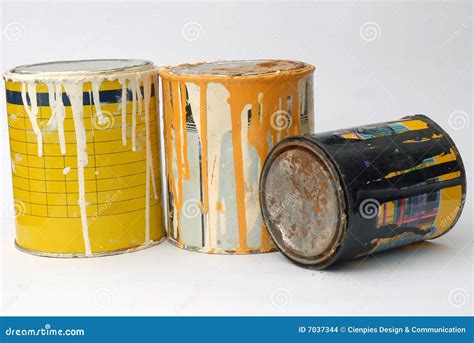 Metal paint cans stock photo. Image of isolated, buckets - 7037344