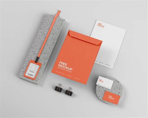 Free Isometric Stationery Set Mockup (PSD) - Psfreebies