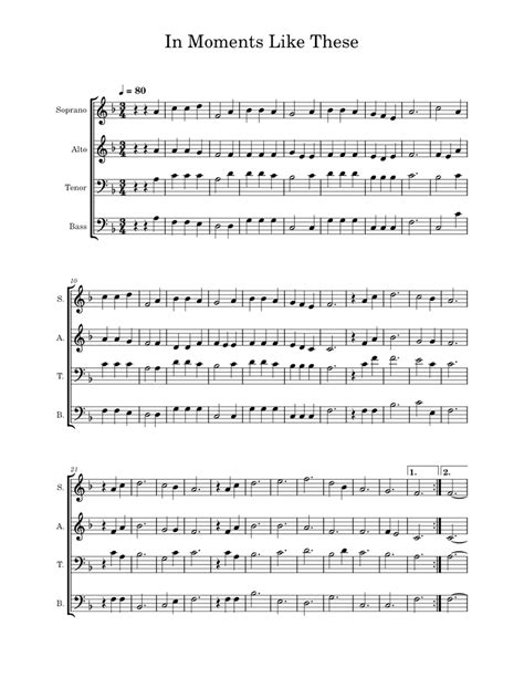 In_Moments_Like_These Sheet music for Soprano, Alto, Tenor, Bass voice (SATB) | Musescore.com