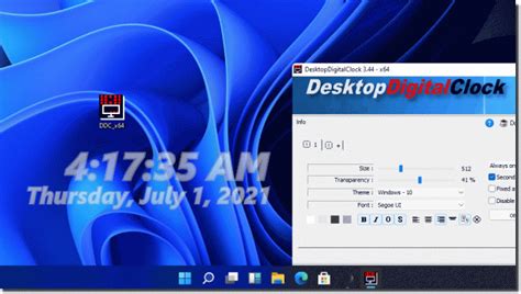 Can I use the digital clock on the Windows 11 desktop?