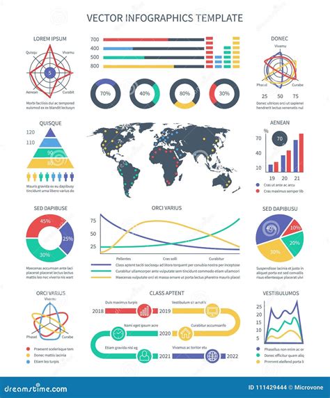 Business Vector Infographics. Statistics Data Charts, Graphs and Visualization Elements for ...