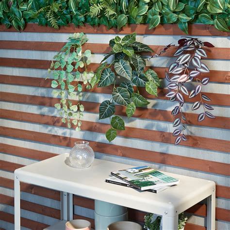 FEJKA artificial plant with wall holder, indoor/outdoor/green/lilac - IKEA